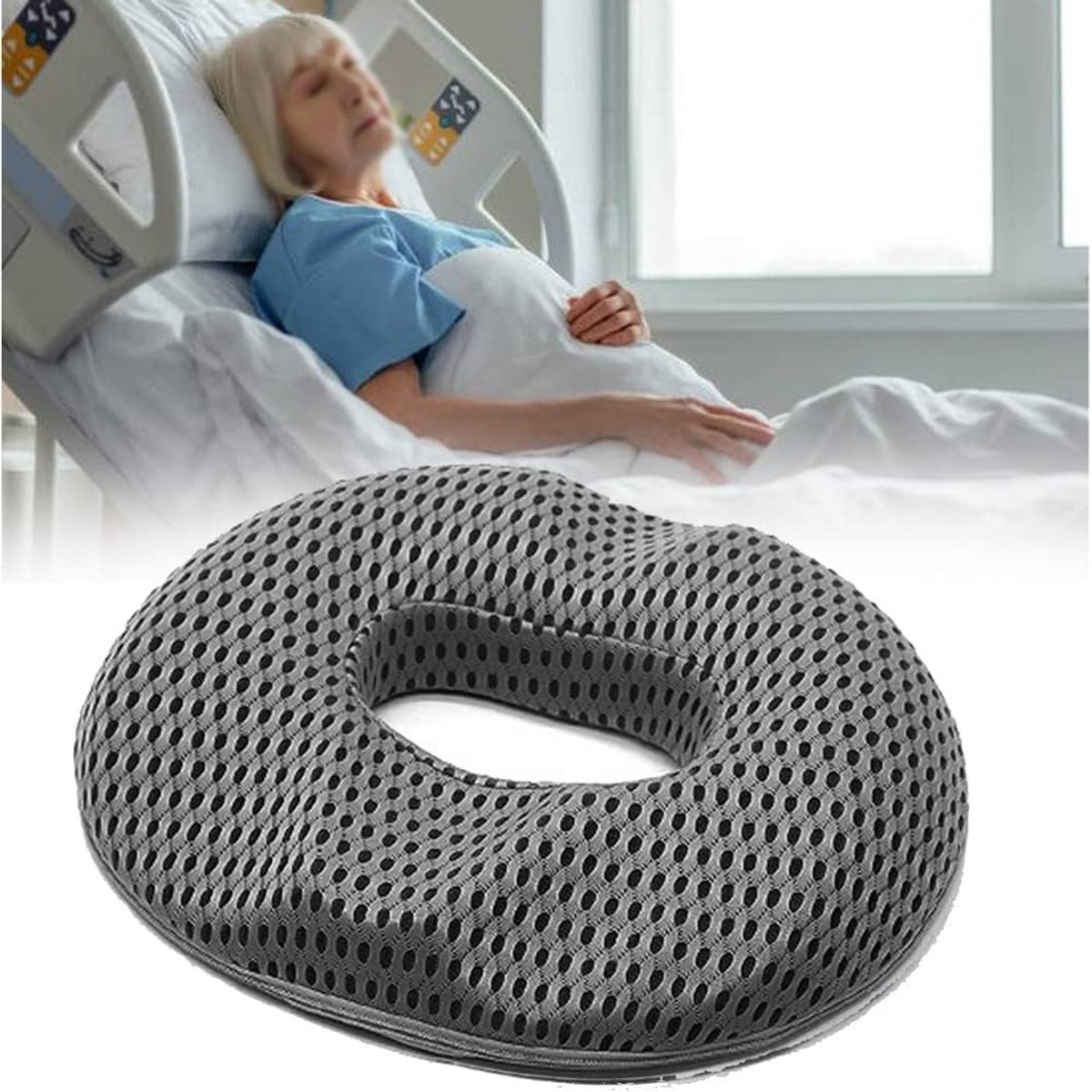 SnelShoppen - Donut Hemorrhoids Pillow, Ergonomische Ring Kussen, Memory Foam, Voor Pijnbestrijding, Bedzweren, Auto, Kantoor, Buiten