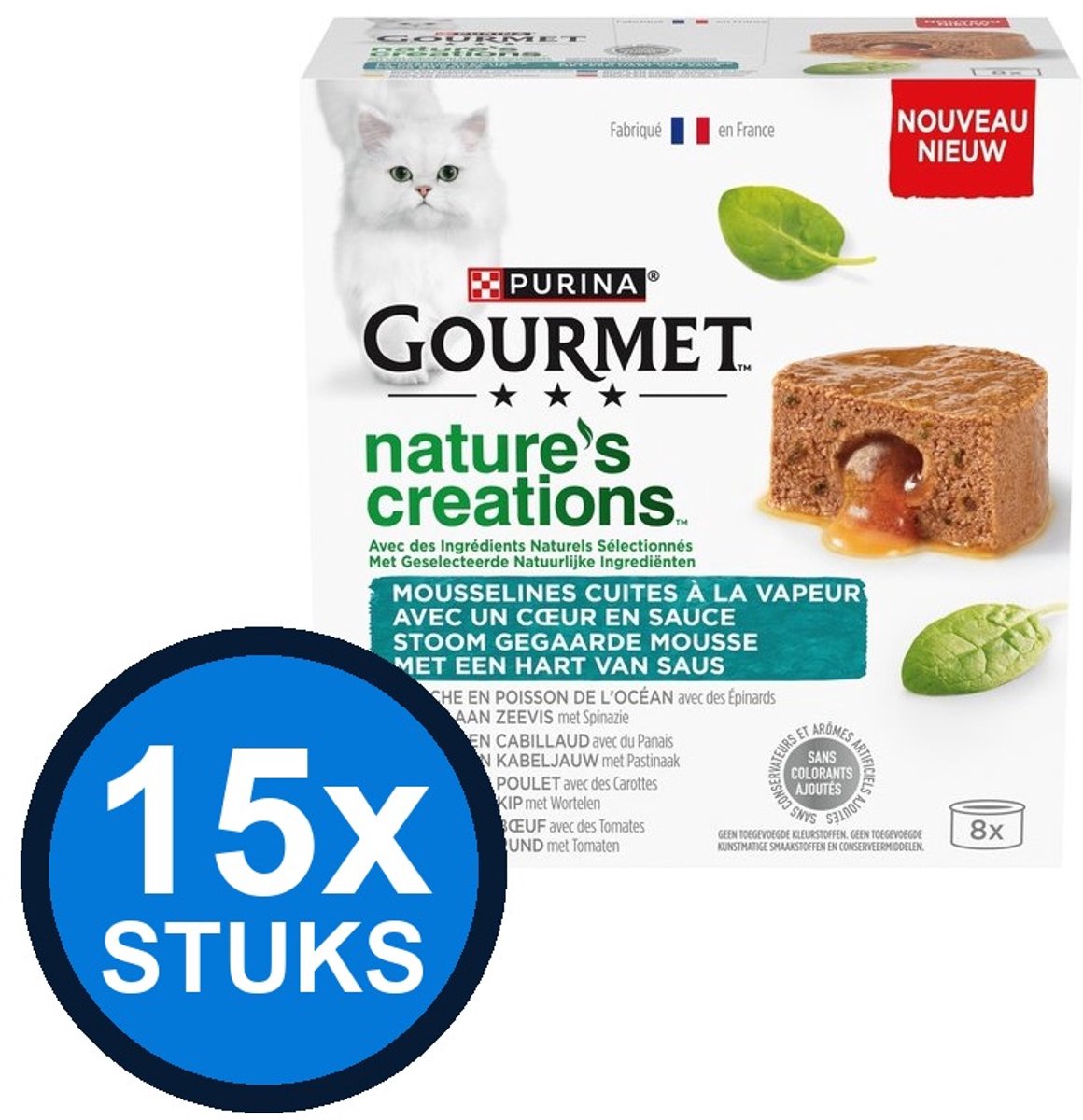Gourmet Gourmet - Nature's Creations blik mousse met saus zeevis mp 8x85gr