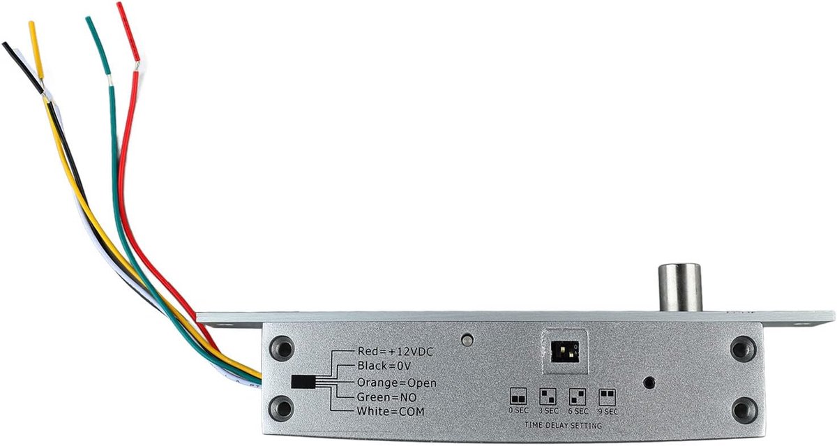 SnelShoppen - DC 12V Elektrische Bolt Lock - 5 Lijnen Nachtvergrendeling met Tijdvertraging en LED Display - Duurzaam Aluminium voor Toegangscontrole
