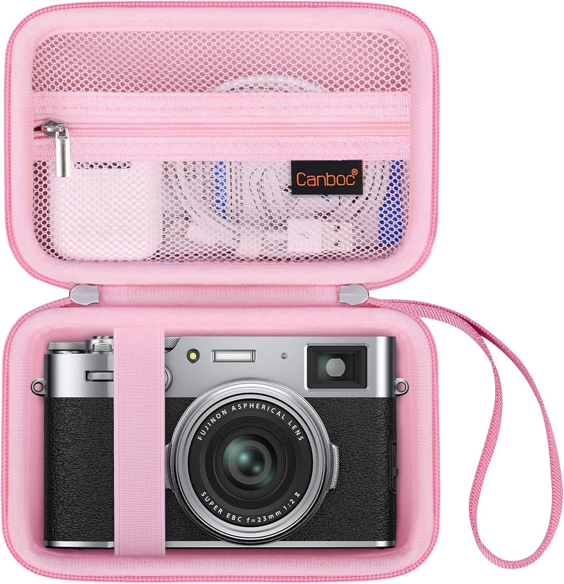 SnelShoppen - Draagtas voor Digitale Camera's - Perfecte Bescherming voor Fujifilm X100V/X100VI/X100F/X100S - Roze - Inclusief Zipper Mesh Pocket voor