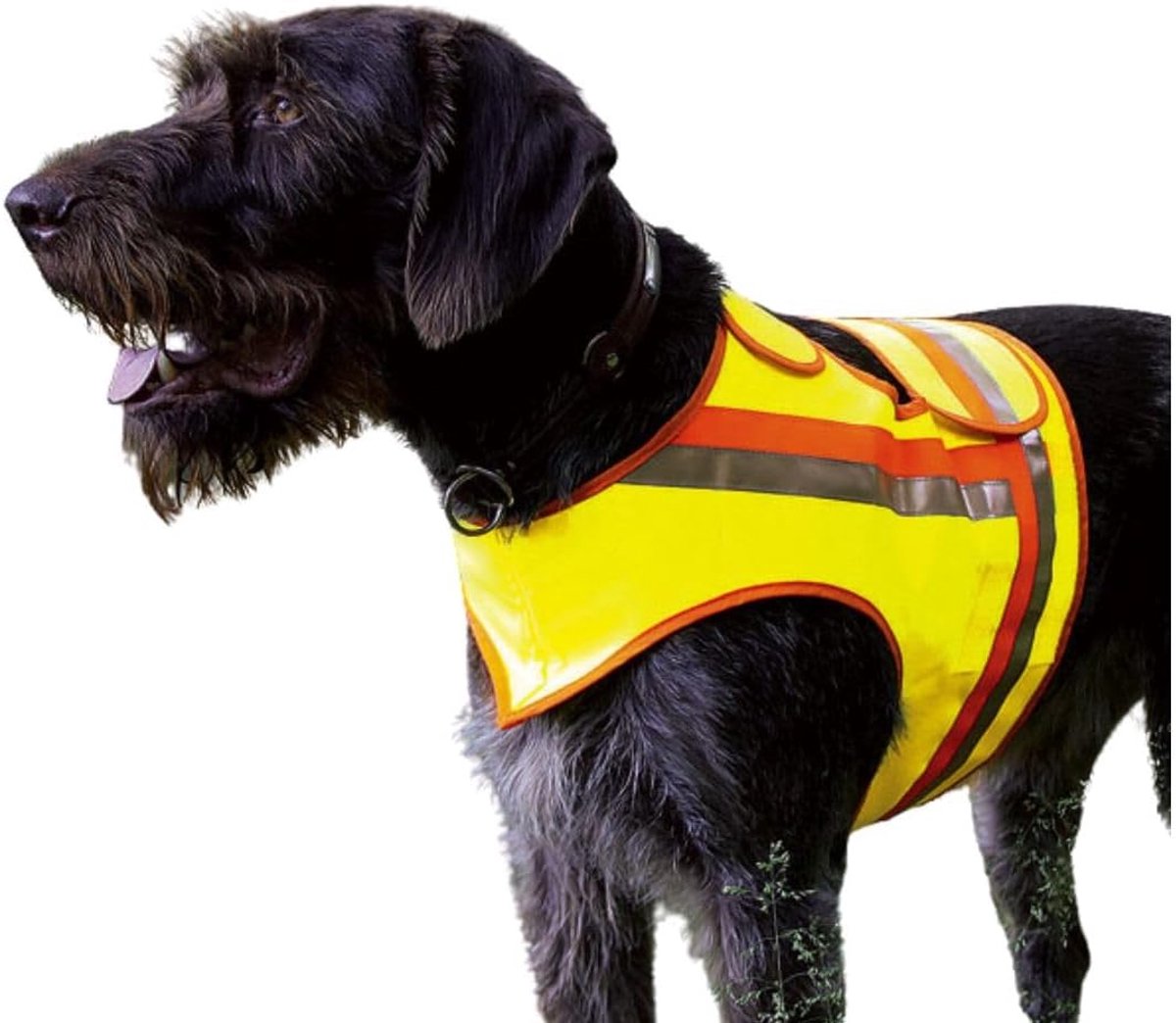 SnelShoppen - Signal Dog Reflector Veiligheidsvest XL - Geel Oranje Reflecterende Strips - Voor Jacht, Verkeer & Avondwandelingen - Wasbaar Nylon