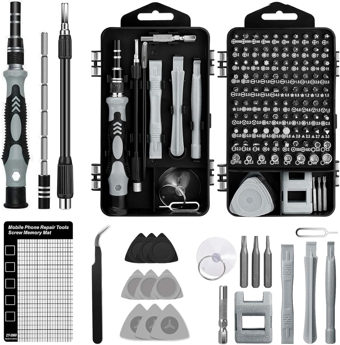 SnelShoppen - 122-in-1 Mini Precisie Schroevendraaierset, Draagbare PC Demontageset met Magnetische Bits, Professionele Reparatietools voor Elektronic