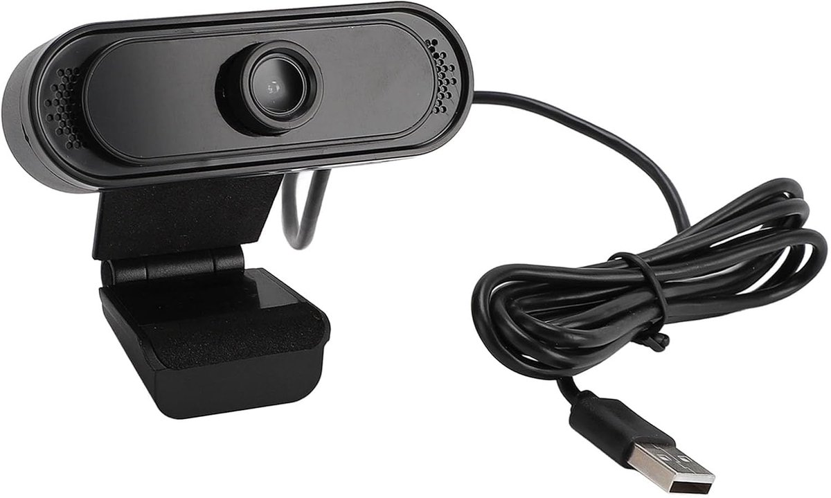 SnelShoppen - Webcam met Ruisonderdrukkende Microfoon 1080P HD 30FPS USB Webcamera voor Laptop PC TV - Breedhoeklens Auto Lichtcorrectie Plug and Play