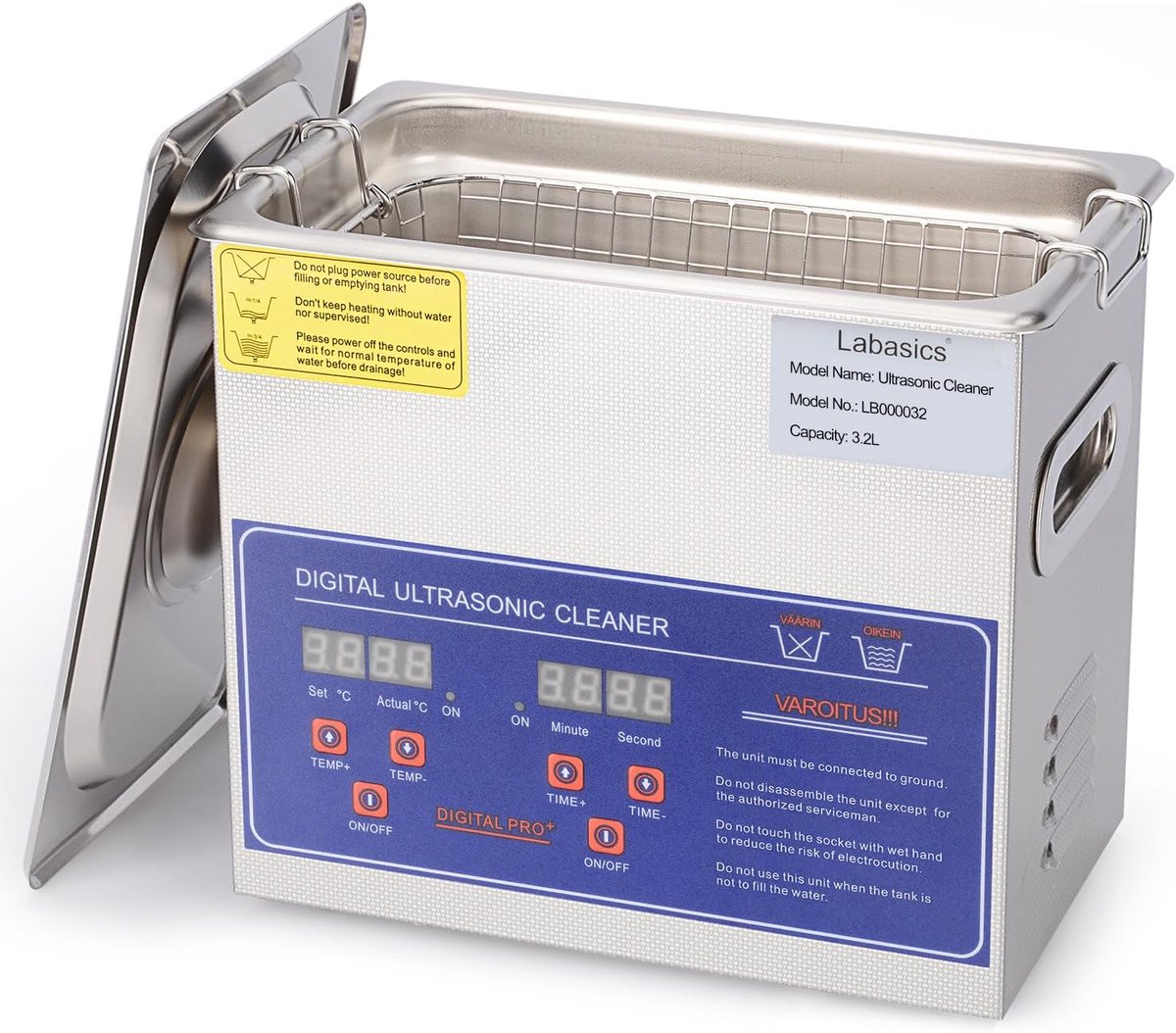 SnelShoppen - Professionele Ultrasone Cleaner - RVS Ultrasonic Cleaner met Digitale Timer en Temperatuurregeling - 3.2 L voor Laboratorium 220V