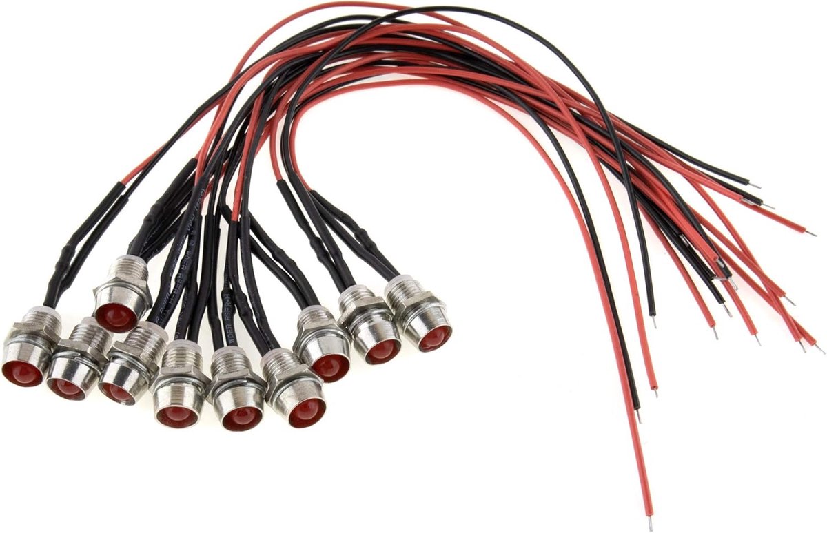 SnelShoppen - Screw LED 24V Rood - Sterrenhemel LED Lampje - Schroefbaar - 8mm Gaatje - Voor Camping, Feest, Tuin, Keuken