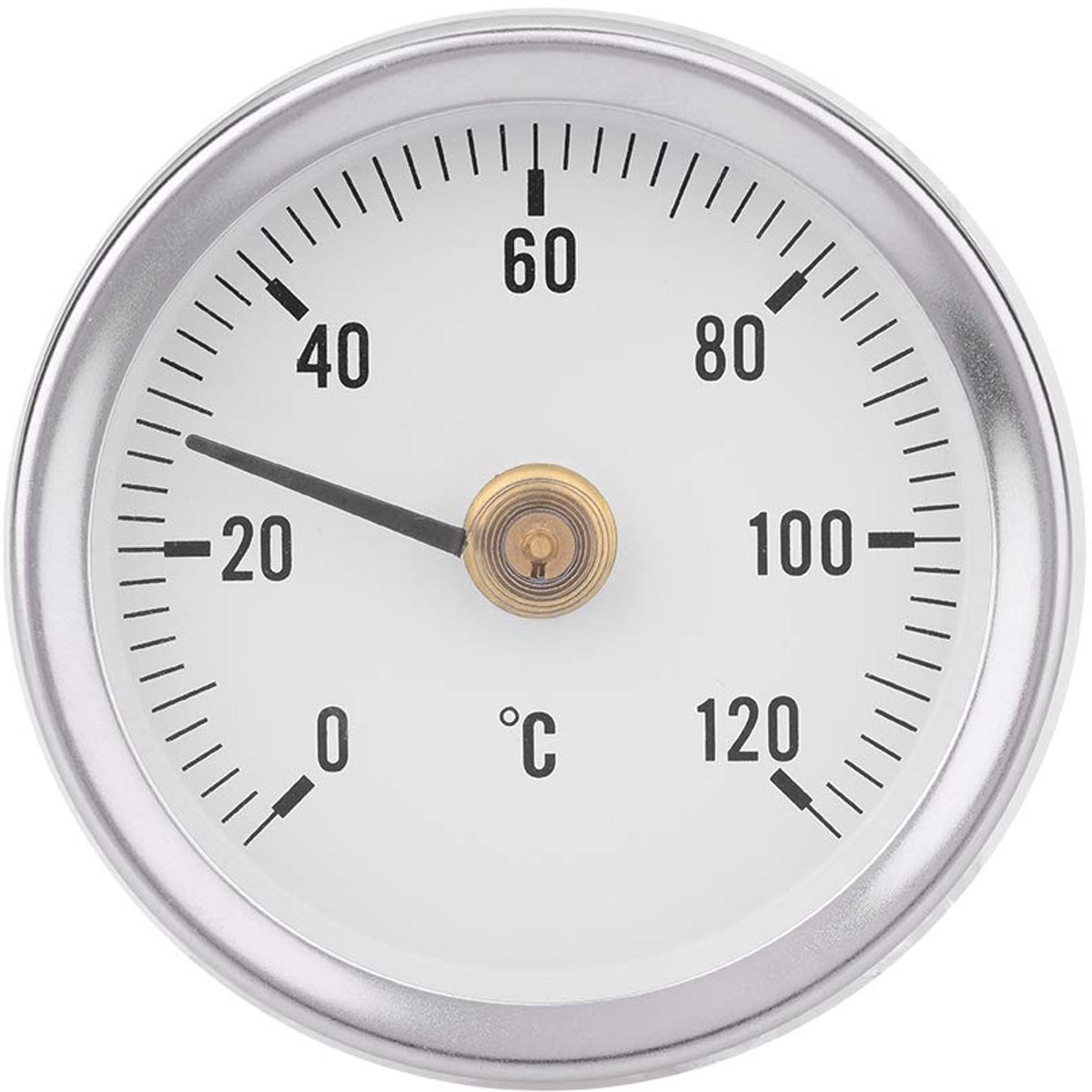 SnelShoppen - 63mm Bimetalen Thermometer 0-120°, IP55 Waterdichte en Stofdichte Thermometer met Veer voor Olie, Schepen, Energiecentrales en Meer