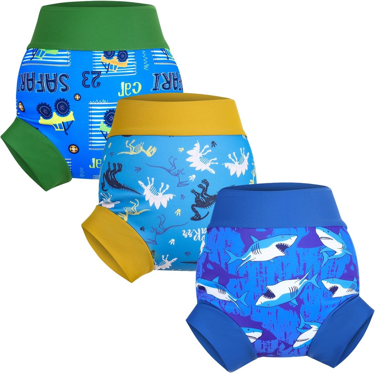SnelShoppen - Herbruikbare Zwemluier voor Baby's en Peuters, 3 Stuks, Ultra Zacht, Waterdicht, Voor Jongens en Meisjes, Perfect voor Zwembad en Vakant