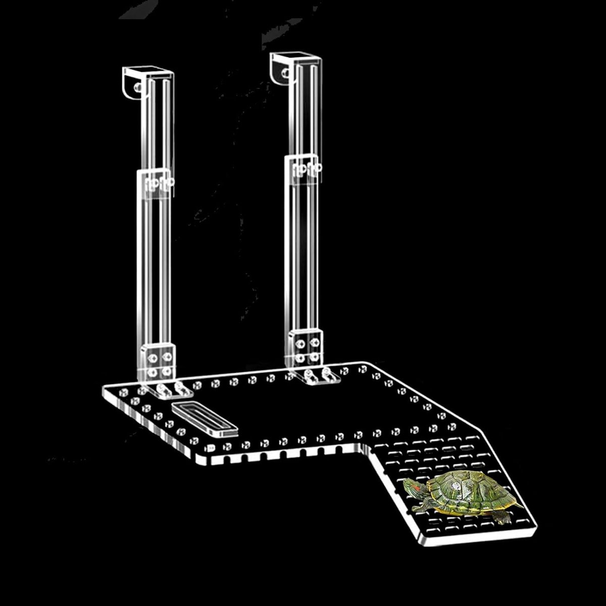 SnelShoppen - Tortoise Solar Platform Extra Groot - Acryl Schildpad Habitat met Klimmend Rek - Duurzaam en Waterbestendig - Ideaal voor Kleine Aquatis