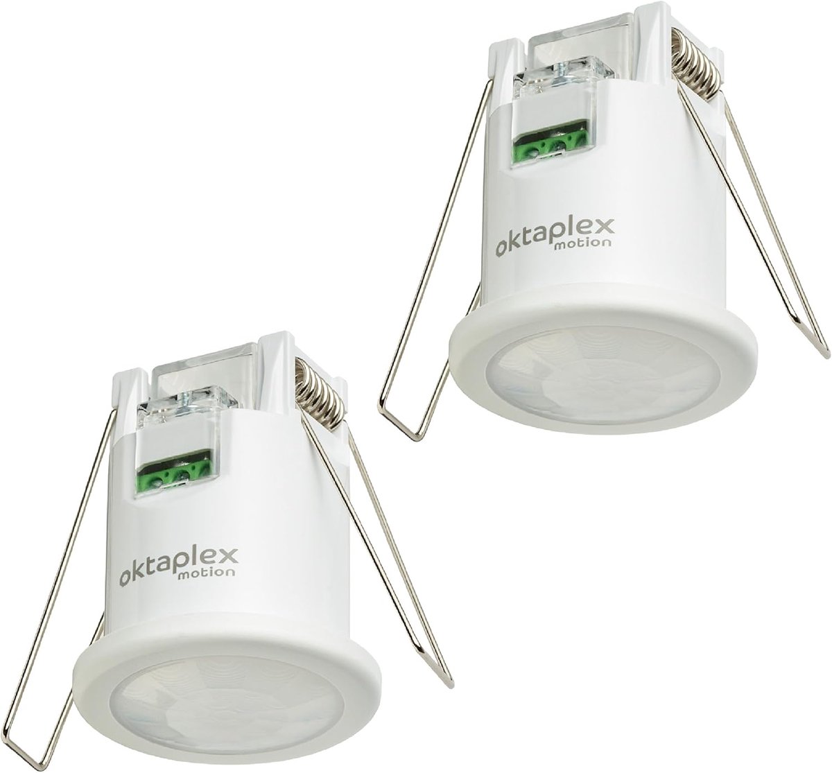 SnelShoppen - Set van 2 plafond PIR bewegingssensoren 360° met 8 m detectiebereik - Binnengebruik, 3-draads, LED geschikt, automatisch inschakelen