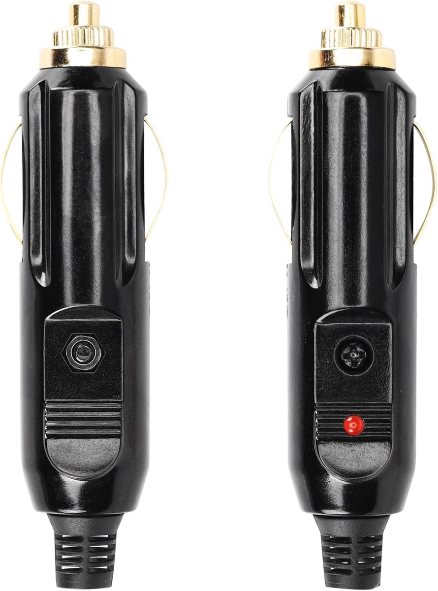 SnelShoppen - 2PCS 20A Sigarettenaansteker Stekker - 12V/24V Volkoper Aux Socket Plug Vervanging met Rode LED - Ideaal voor Auto, Caravan, Boot