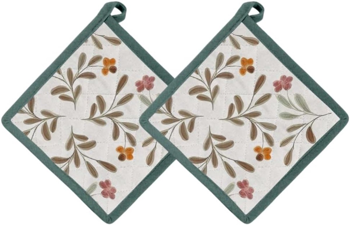 SnelShoppen - Set van 2 Katoenen Pannendragers 20 x 20 cm, Wasbare Pot Holders voor Keuken en Oven, Zachte en Duurzame Hittebestendige Handvatten