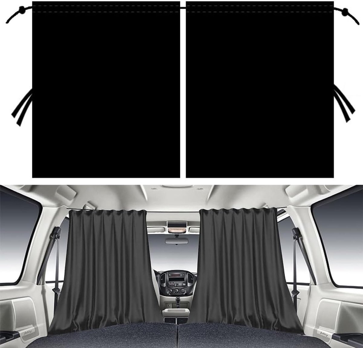 SnelShoppen - Car Divider Blinds 140x80 cm - Verwijderbare Auto Gordijnen voor Privacy en Zonbescherming - Ideaal voor Auto Camping en Reis - Geschikt