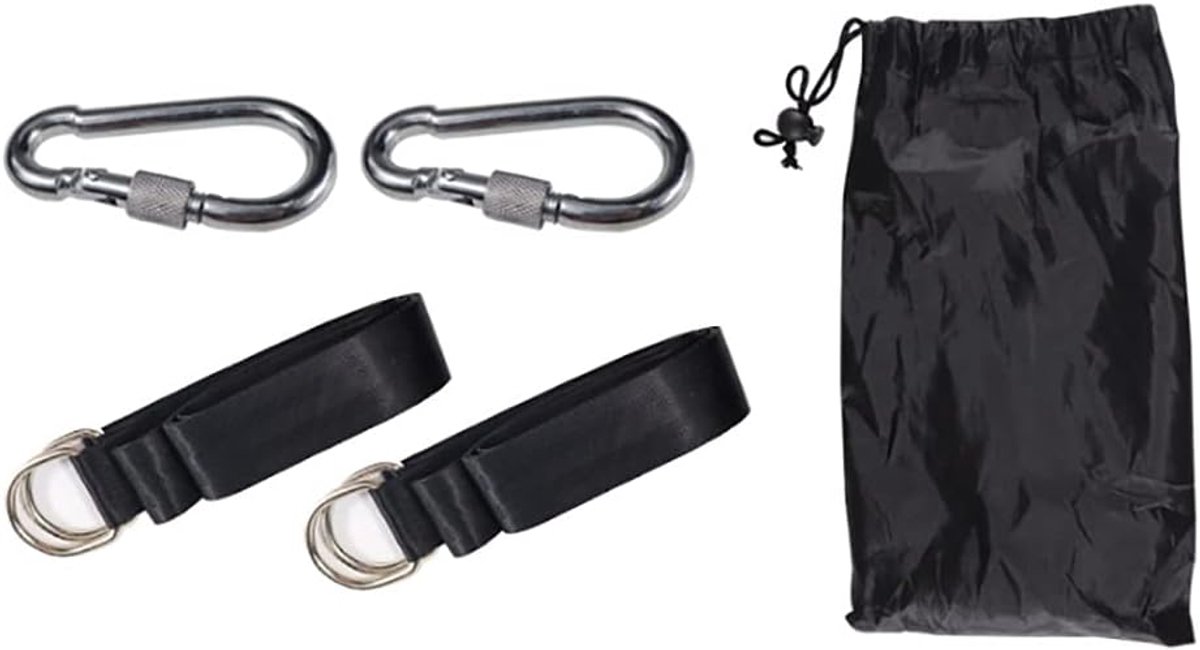 SnelShoppen - Tree Swing Hangset - 1.5m Extra Lange Strap met Veilige Sluitende Snelsluiting Carabiners, Perfect voor Boomschommels, Hangmatten, Sterk