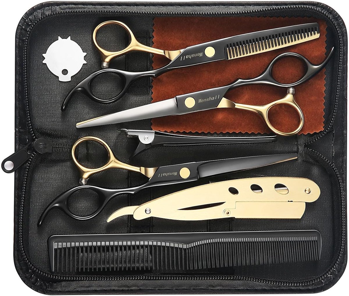 SnelShoppen - Professionele Kappersschaar 16.5 cm - Titanium Coated 440C Japanse RVS - Ergonomisch Ontwerp - Geschikt voor Dames, Heren en Volwassenen