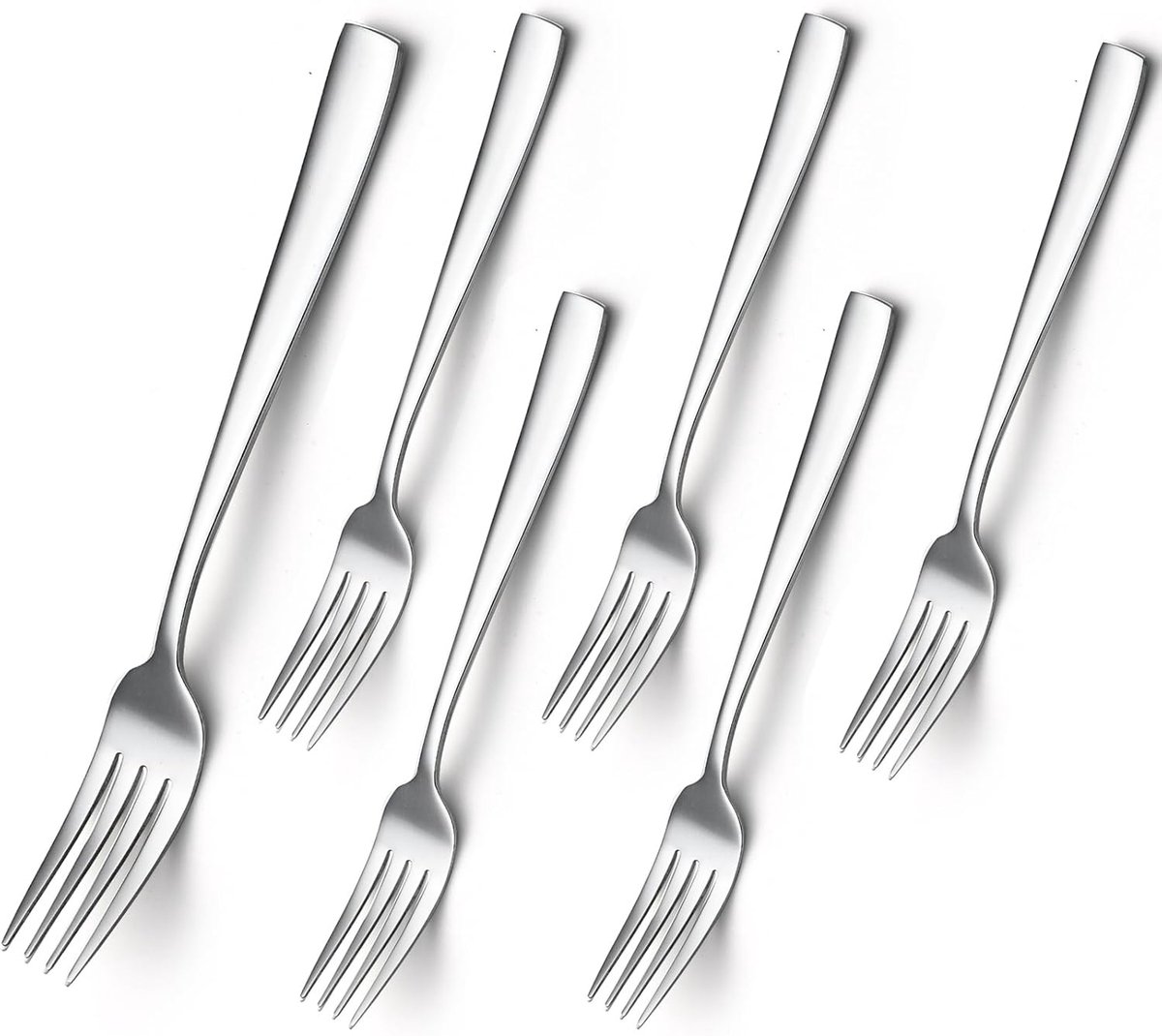 SnelShoppen - Tafelvorken Set van 6 Stuks, 20.5 cm, RVS, Modern Bestek voor Diner, Ideaal voor Thuis, Restaurant, Bruiloften, Feesten, Vaatwasserbeste