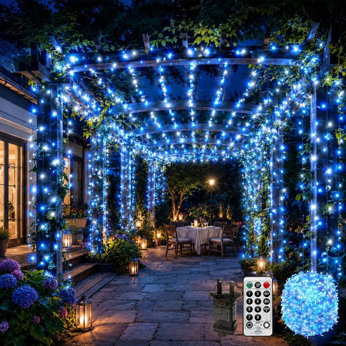 SnelShoppen - 100m Buiten Fairy Lights met 600 LED's voor Binnen en Buiten - Met Afstandsbediening, Timer en 8 Modus - Perfect voor Tuin, Kerst, Feest