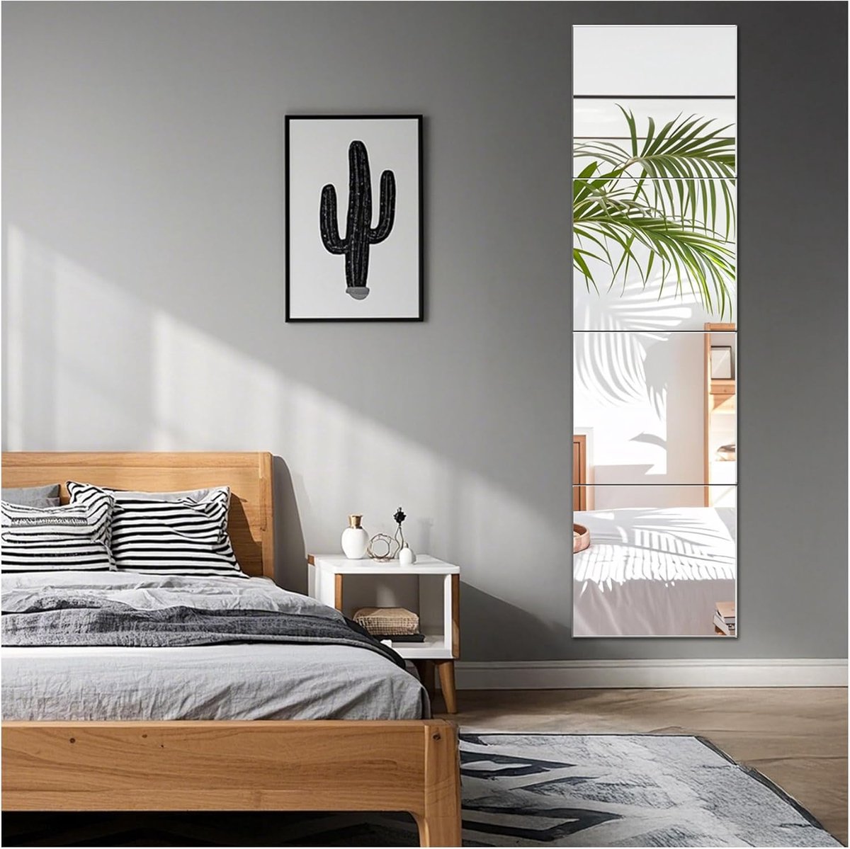 SnelShoppen - Wand Spiegel Sticker Rechthoekig Verticaal Modern 30x30cm 4 Stuks Voor Woonkamer Badkamer Gym Deur Ingang Slaapkamer Decoratie