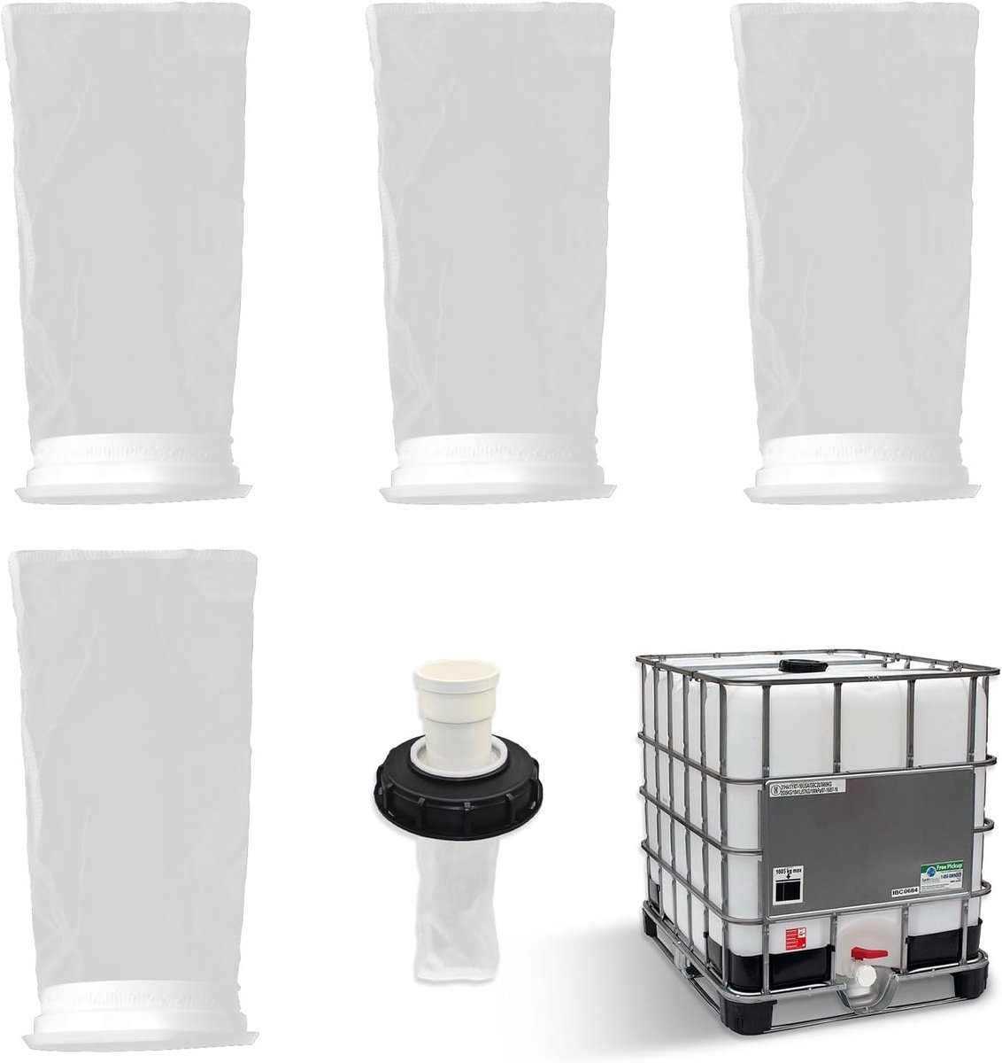 SnelShoppen - IBC Tank Filter, Nylon Lid Filter met 100 Mesh, Wasbaar en Duurzaam, Geschikt voor Regenwater Tank, IBC Container en Vaten, Pack van 4