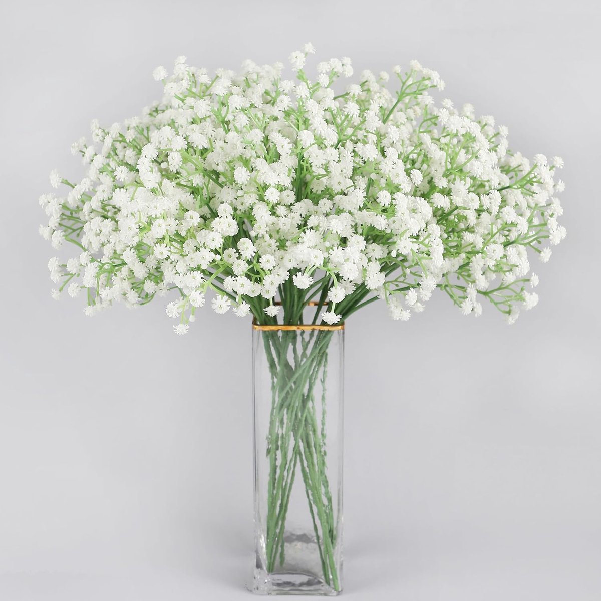 SnelShoppen - 18 Stuks Kunstmatige Gypsophila Bloemen - Realistische Nepp bloemen voor Bruiloft, Feest, Kantoor en Thuisdecoratie - Witte Boeket van 4