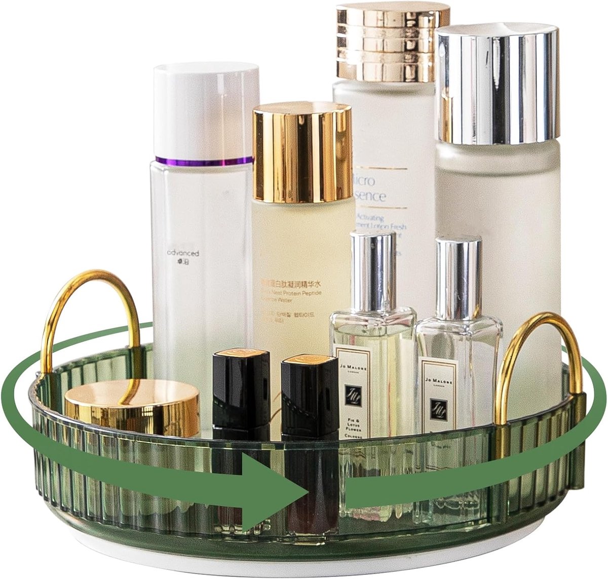 SnelShoppen - CESTATIVO Make-up Organizer 360° Rotatie, Grote Capaciteit, Cosmetica en Huidverzorging Organizer voor Badkamer en Dresser, Ruimtebespar