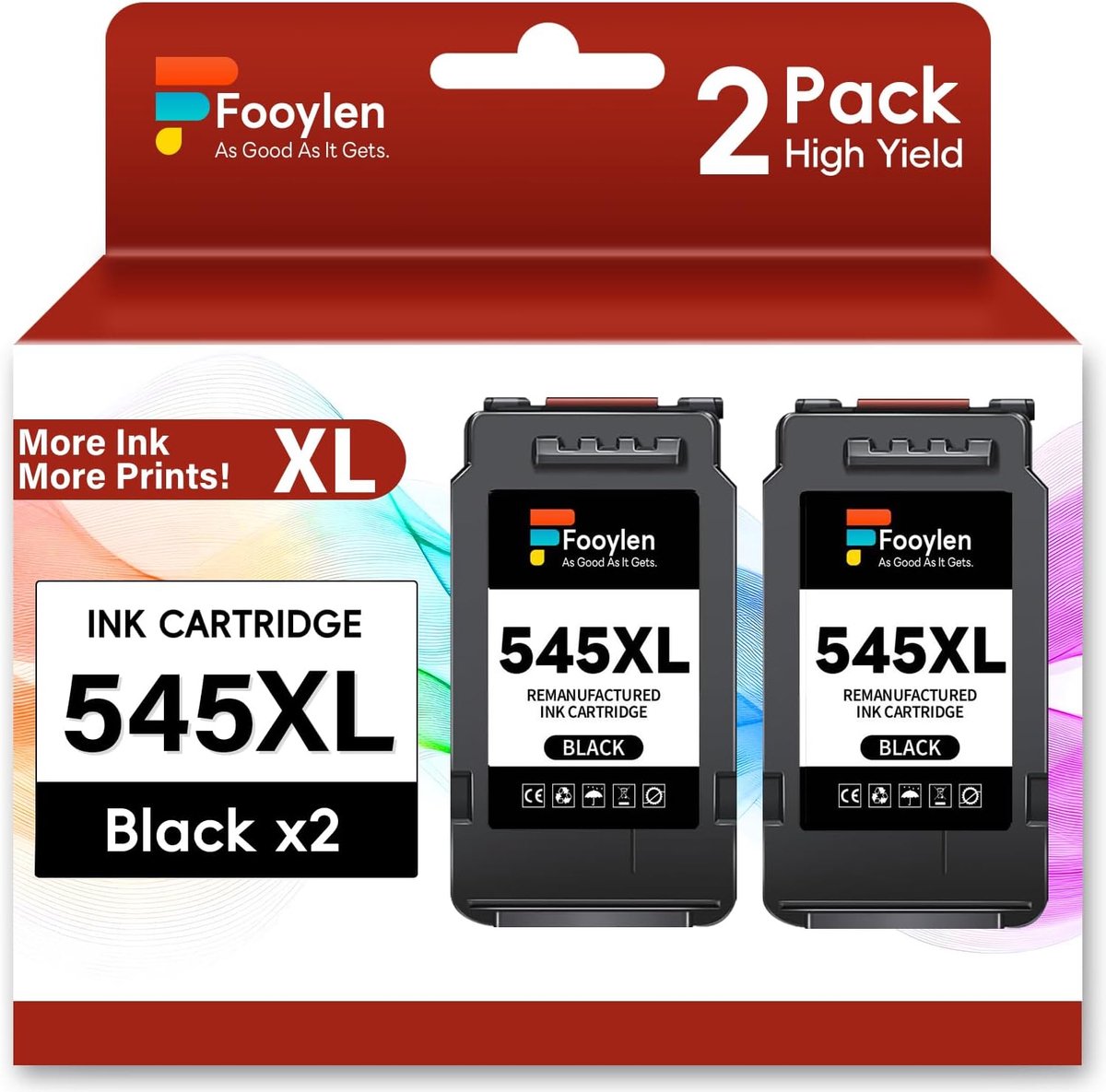 SnelShoppen - PG-545XL Vervangende Inktpatronen Zwart 2-pack voor Canon Printers - Hoogwaardige Kwaliteit, Compatibel met Pixma MX495, TR4550, TS3350,