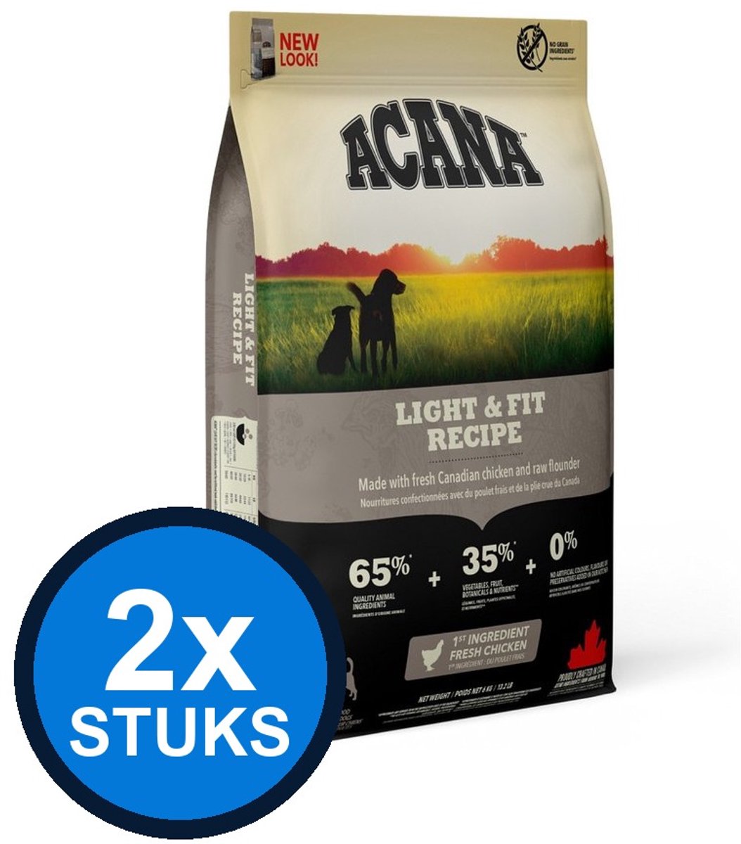 2x Acana - Dog light & fit 6kg