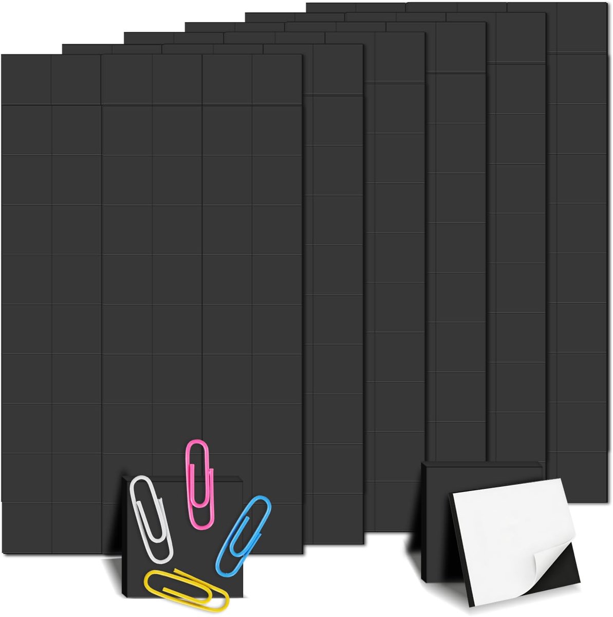 SnelShoppen - Zelfklevende Magnetische Platen - 10 Stuks - Ideaal voor Creatieve Projecten, Keuken, School en Thuis - Flexibel en Duurzaam - Zwart