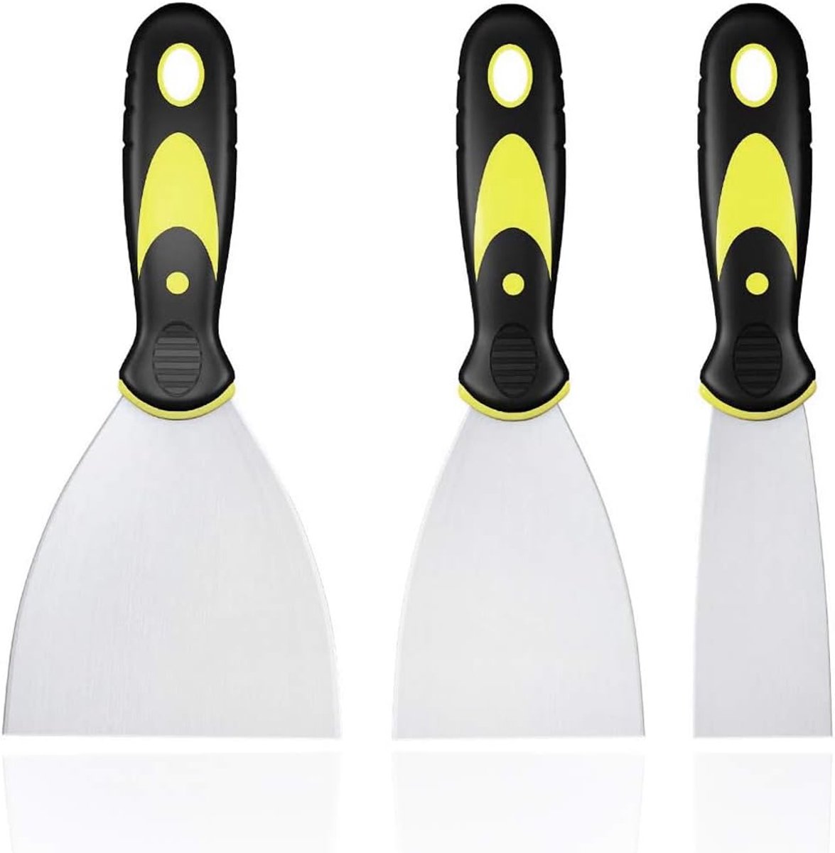 SnelShoppen - 3 Packs Verf Wallpaper Scraper Tool Set, Rvs Vulmessen en Spatel met Kunststof Handgreep en Metaal Blade, Perfect voor DIY Decoratie en