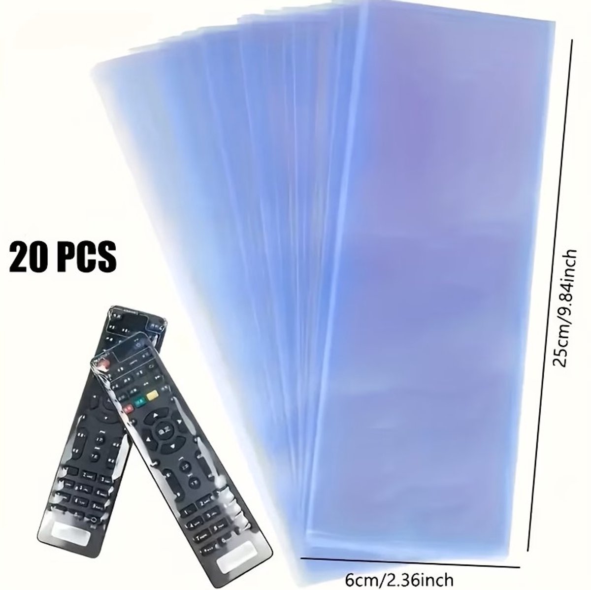 20 stuks transparante PVC krimpfolie - stofdichte, waterdichte en krasbestendige hoezen, geschikt voor TV-afstandsbedieningen, verzamelobjecten, sieraden - transparante beschermhoes