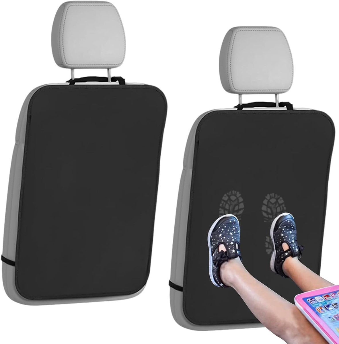 SnelShoppen - 2 Stuks Rugleuningbescherming voor Kinderen, Waterdichte Stoelbeschermer voor Autostoelen, Anti-Kick Beschermingsmat voor SUV, Limousine