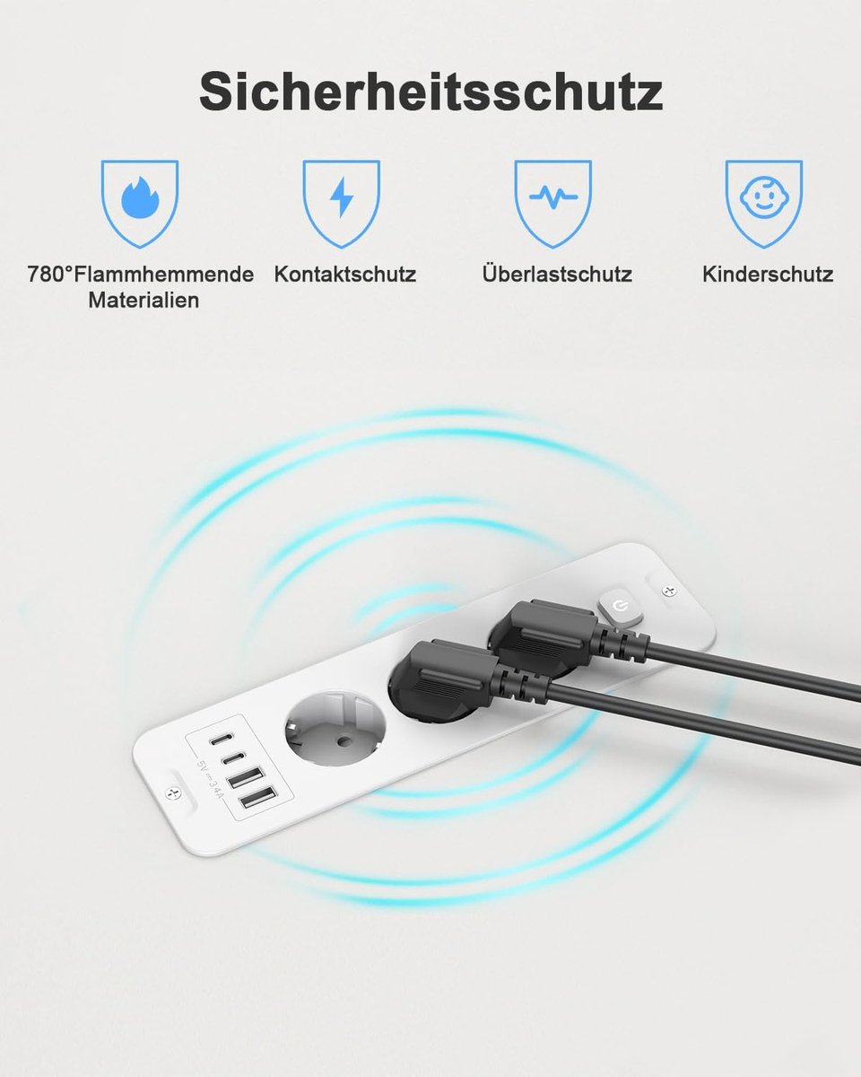 SnelShoppen - Underground Socket met USB, Inbouw Tafel Stopcontact met 3 Aansluitingen en 4 USB Poorten (2 USB-C PD 20W) voor Werkblad, Keuken, Kantoo