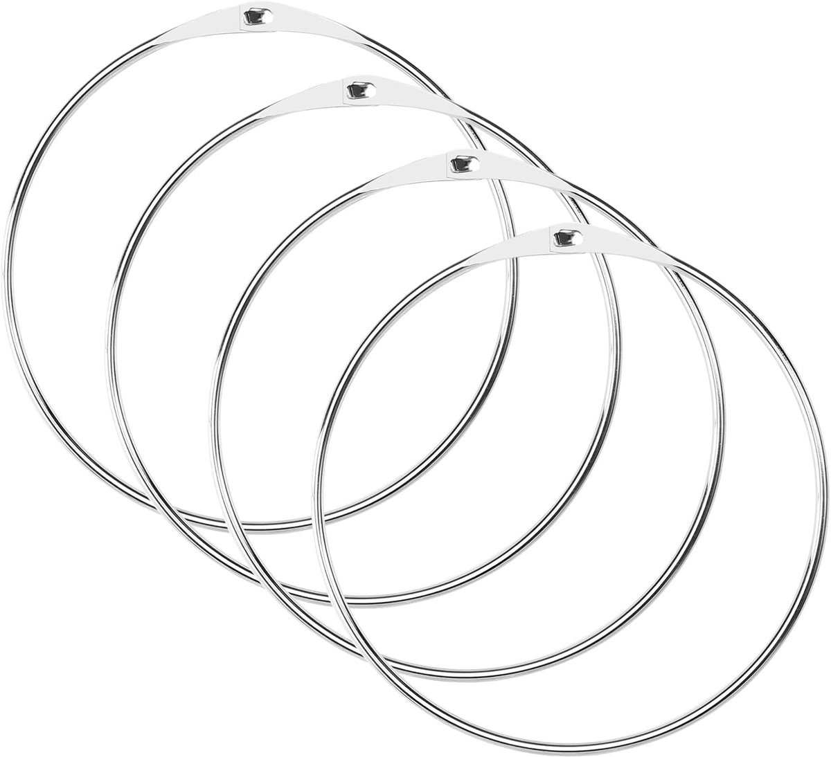 SnelShoppen - Pack van 4 Snelle Sleutelhangers 150 mm - Duurzame Metalen Ringen voor Sleutels, Handdoeken, Strikken - Corrosiebestendig en Roestvrij
