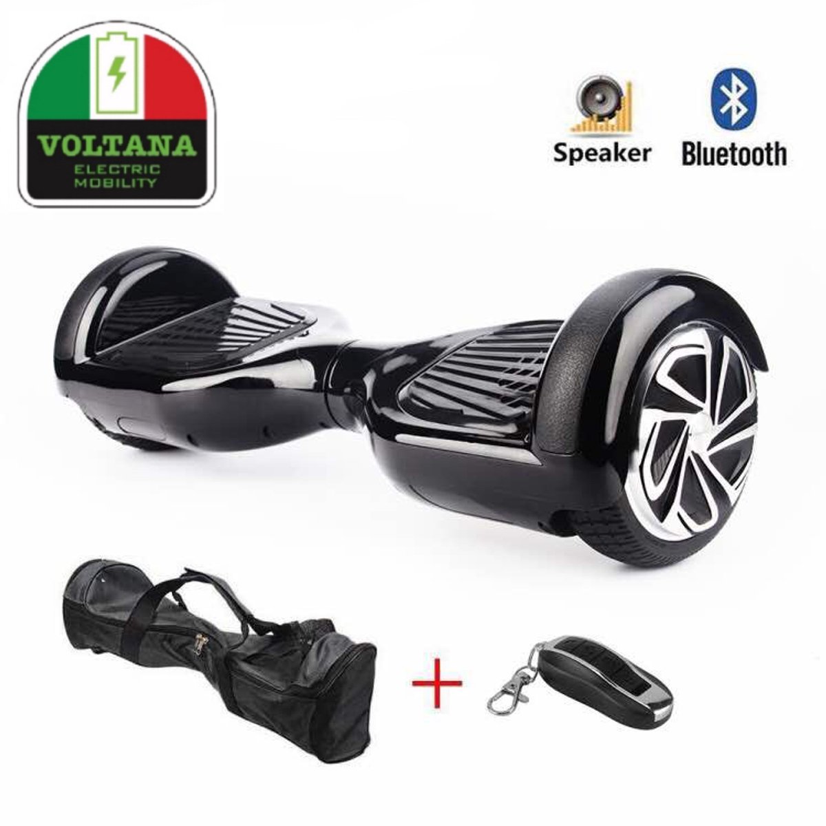 Hoverboard ZWART, BLUETOOTH, TAOTAO, SAMSUNG accu, 700Watt, DRAAGTAS Led verlichting, Afstandsbediening, Aluminium Design velgen, Rubberen bumpers