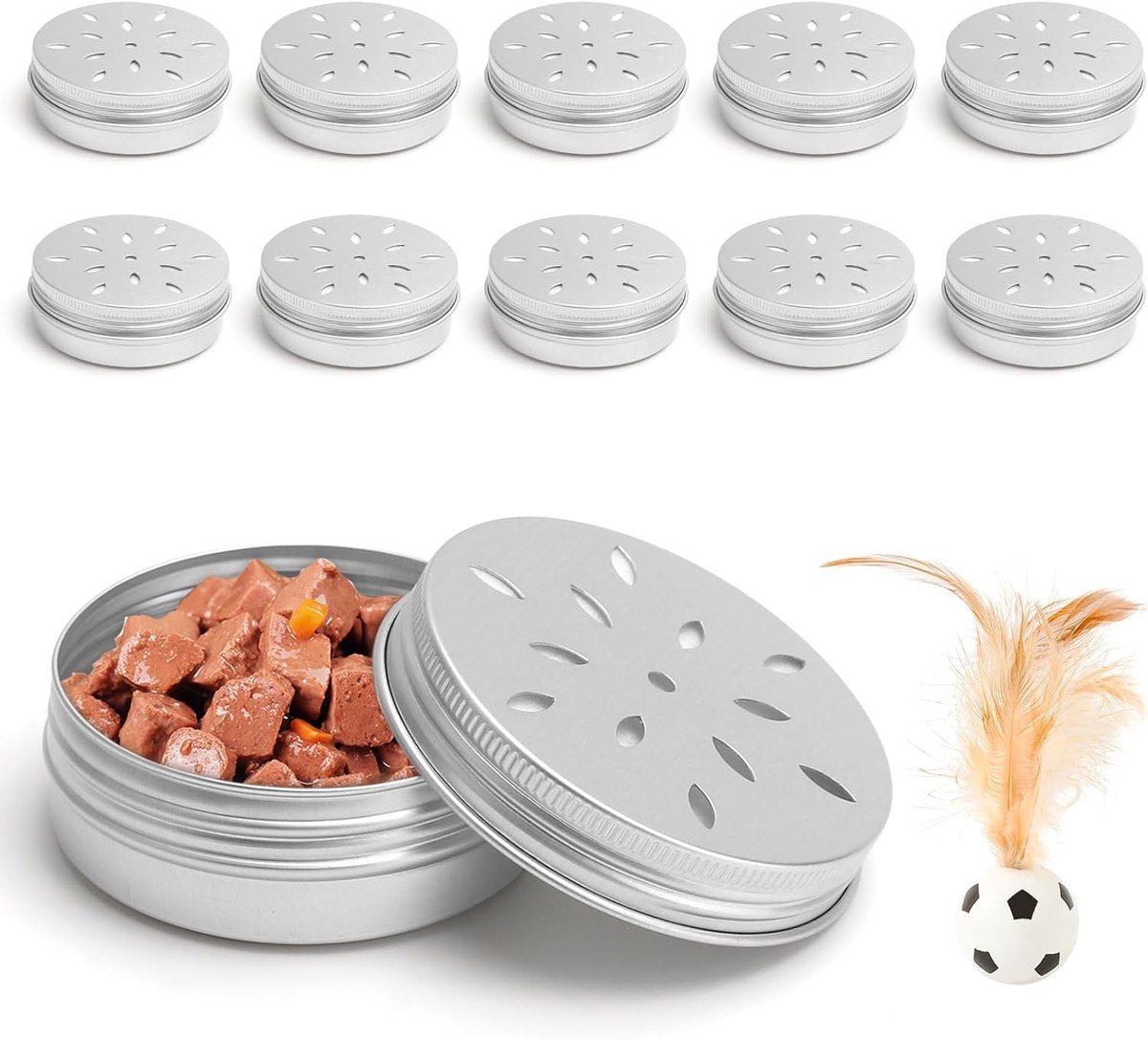 SnelShoppen - Set van 10 Aluminium Hondengeur Cans met Ventilatie, 60ml Geurcontainer voor Snuffelende Honden, Dog Training Accessoires