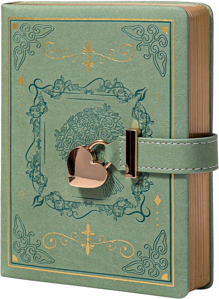 SnelShoppen - Elegant Bloemen Agenda met Slot, PU Leren Hardcover Dagboek voor Mannen en Vrouwen, B6 Persoonlijke Notitieboek met 288 Pagina's 100gsm