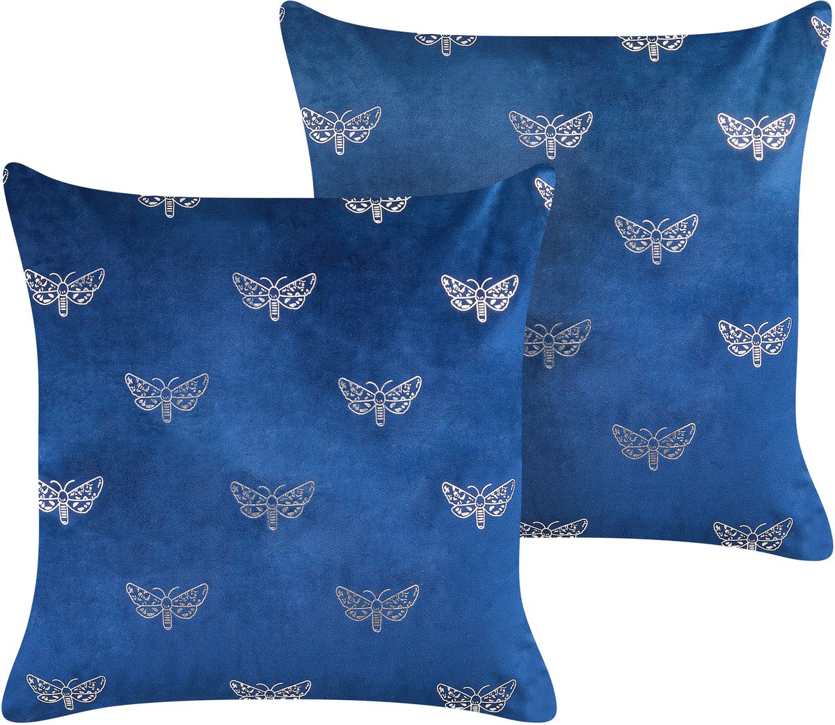 Beliani YUZURI - Sierkussen set van 2 - Marineblauw - 45 x 45 cm - Fluweel