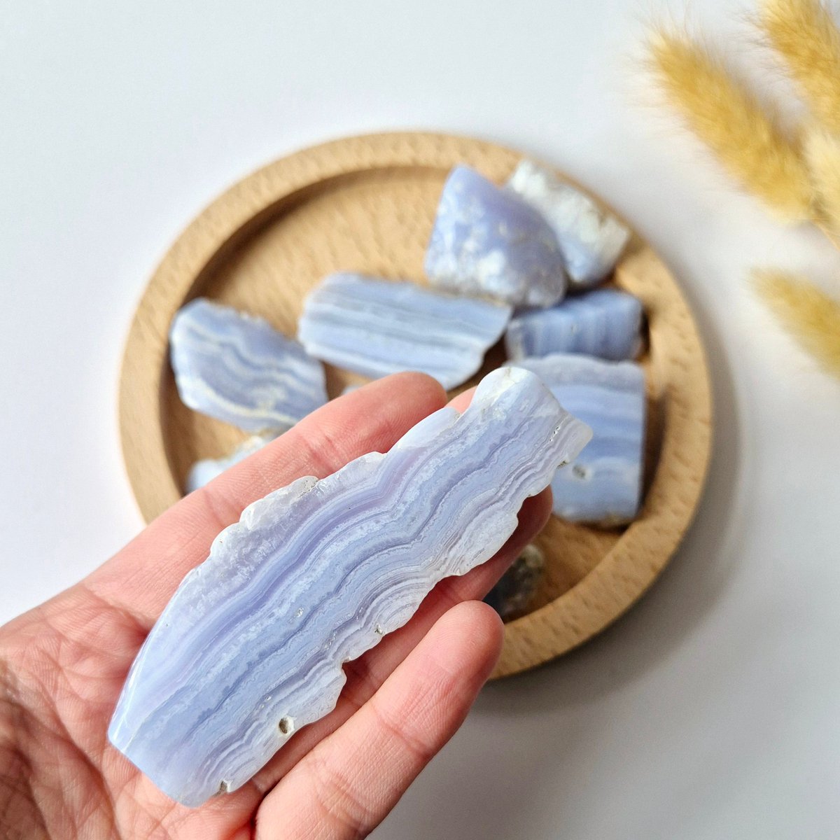 Edelsteen Druzy Blue Lace Agate Gepolijste Stukken (per 100 gram) unieke brokjes