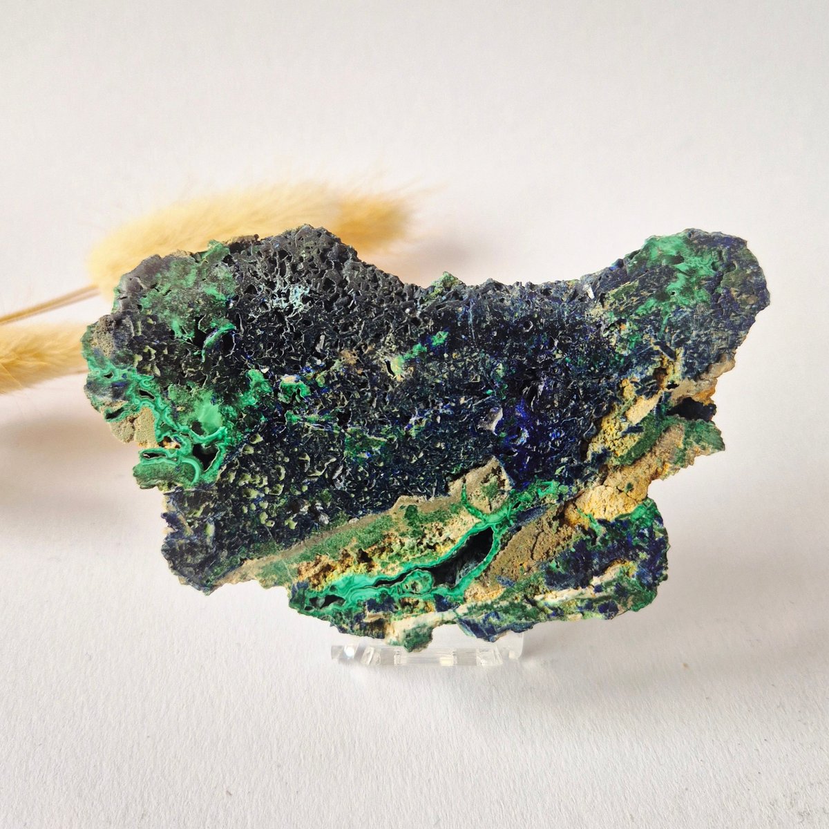 Azuriet met Malachiet Schijf 115g – Natuurlijk Mineraal Specimen