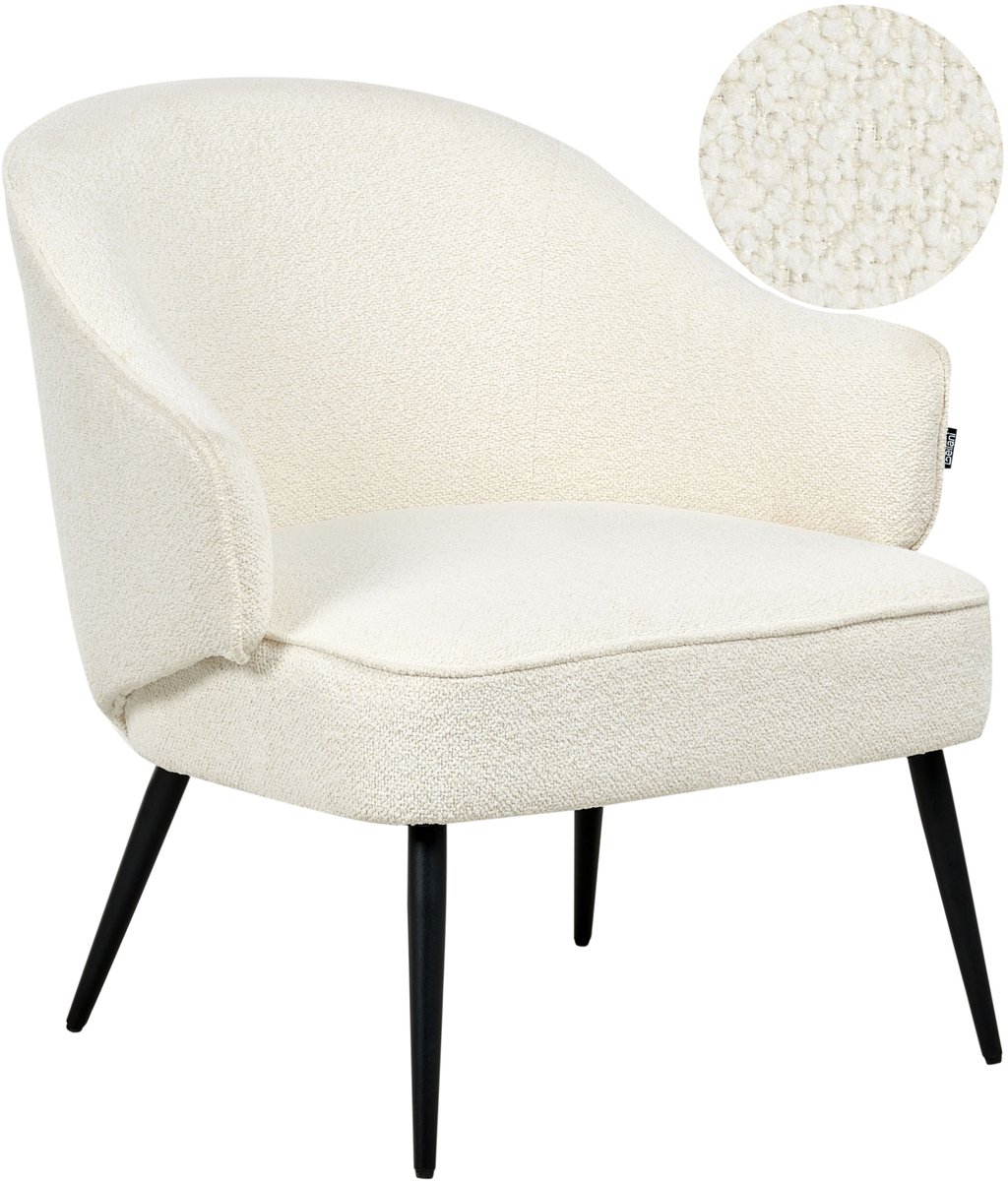 Beliani KAYLA - Fauteuil - Off-white - Bouclé Wit