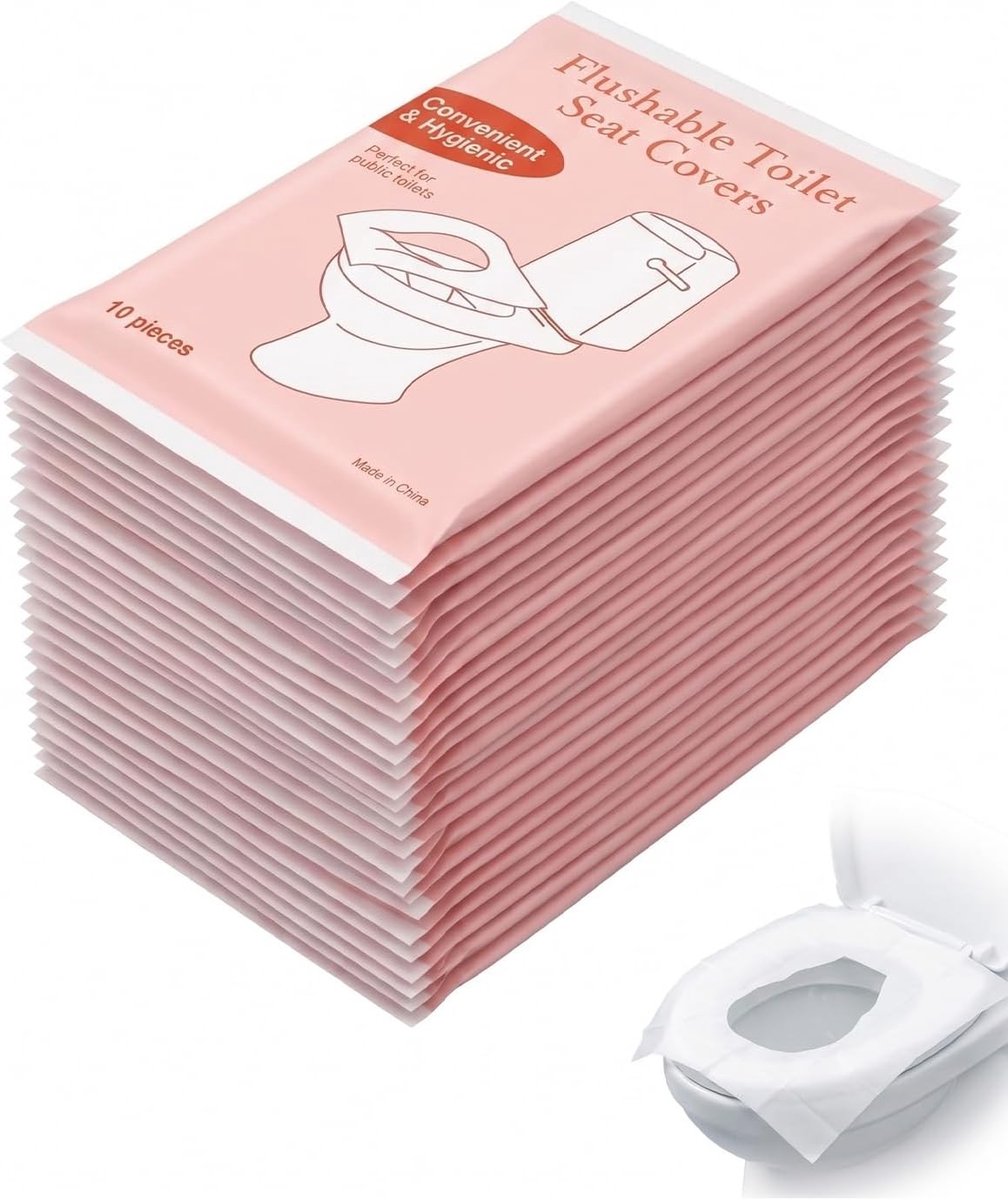 Wegwerp toiletbrilhoes, 50 stuks, ideaal voor hygiëne, reiscomfort en openbare toiletten voor volwassenen en kinderen