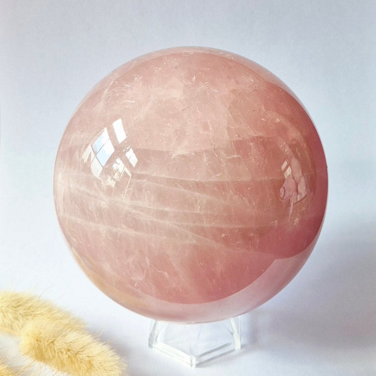 Rozenkwarts Bol 11,2 cm – XL Liefdevolle Edelsteen sphere 1900g