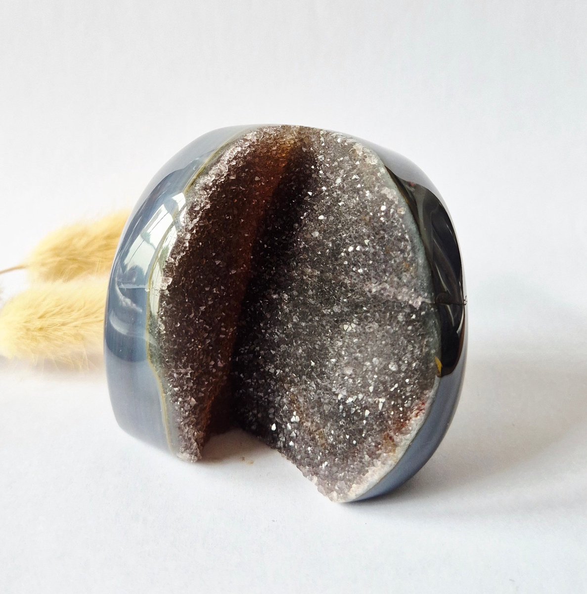 Druzy Agaat uit Uruguay – 410 gram #159 | Natuurlijke Geode Edelsteen