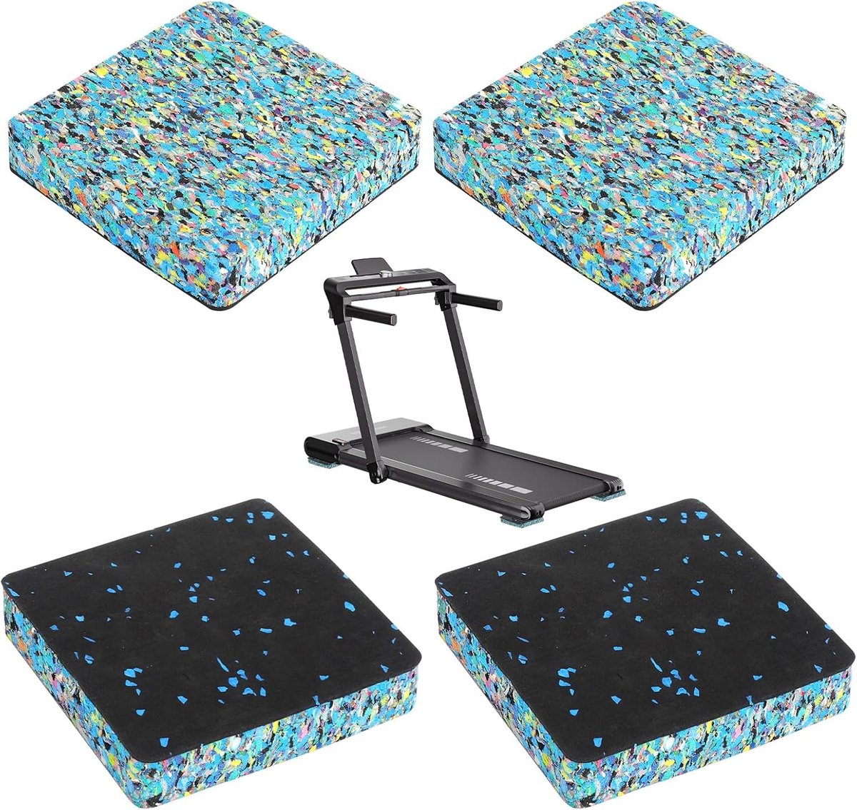 Set van 4 Geluidsisolerende Antivibratie Pads voor Wasmachines, Drogen en Fitnessapparatuur - Hoogwaardige Rubber, Antislip en Vloervriendelijk, 10 x 10 x 2 cm