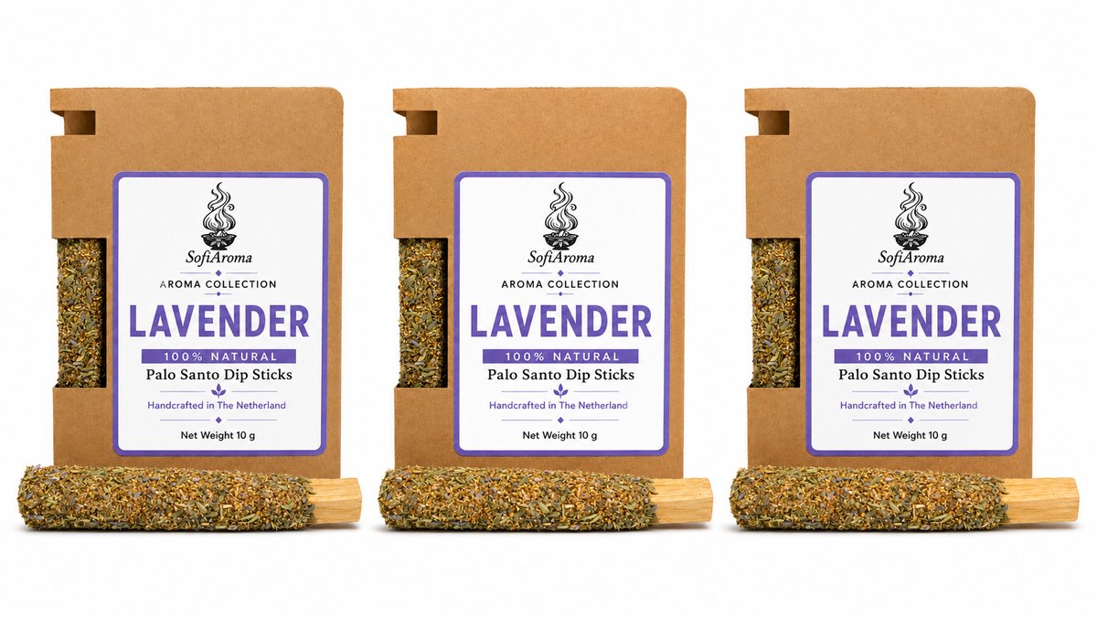 SofiAroma Handgemaakte Dip Palo Santo en Lavendel – Extra Dik (Set van 3)