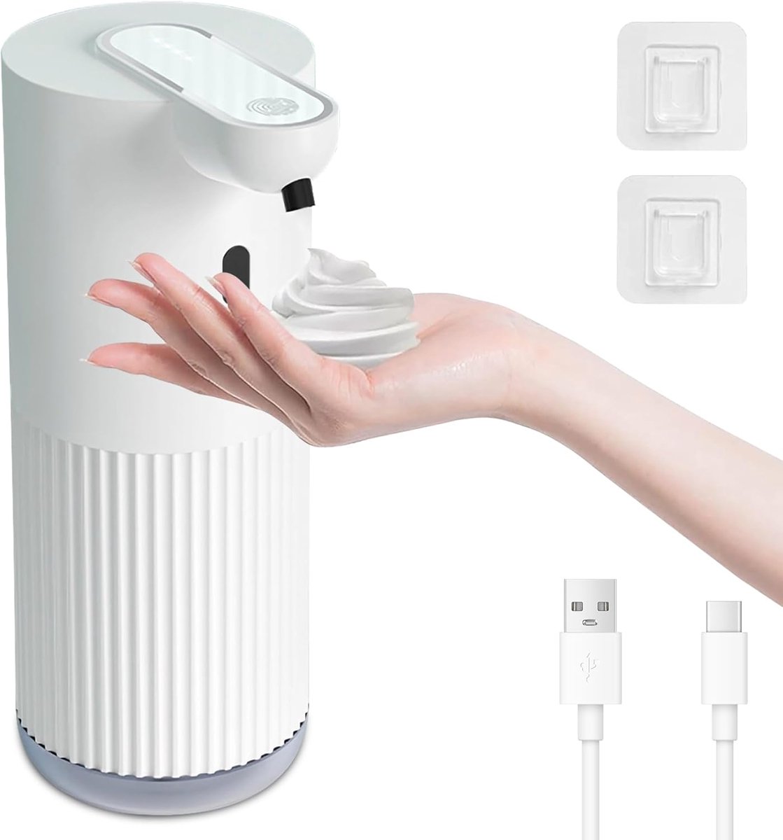 SnelShoppen - Automatische Zeepdispenser 400ml - Oplaadbare & Aanraakloze Handzeepdispenser - 4 Niveaus Instelbaar - IPX5 Waterdicht - Wandmontage & T