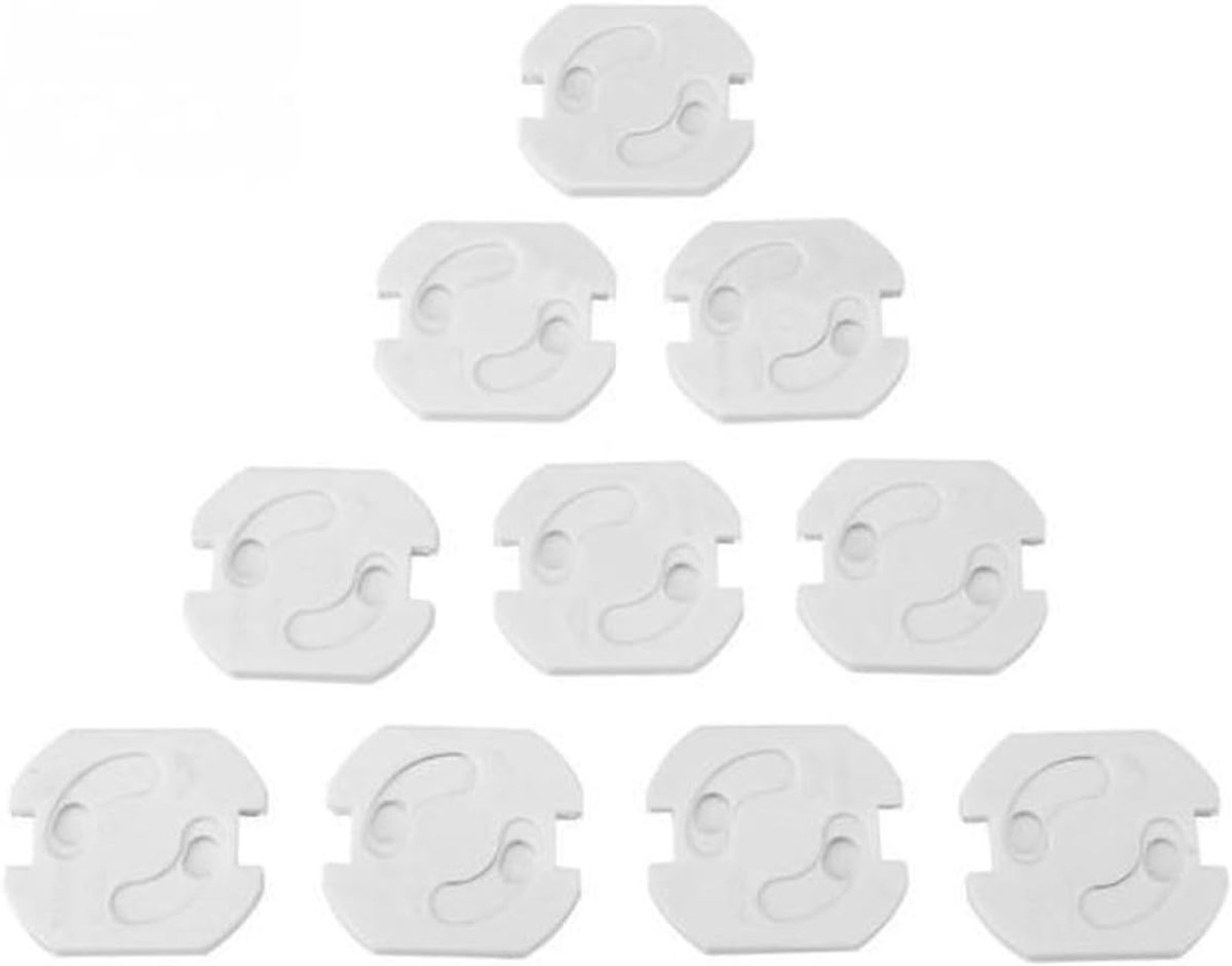 SnelShoppen - 10 Stuks Zelfklevende Stopcontactbeveiliging voor Baby, Kinderen & Huisdieren - Veiligheid, 3M Sticker, Eenvoudig te Gebruiken, Zwenkmec