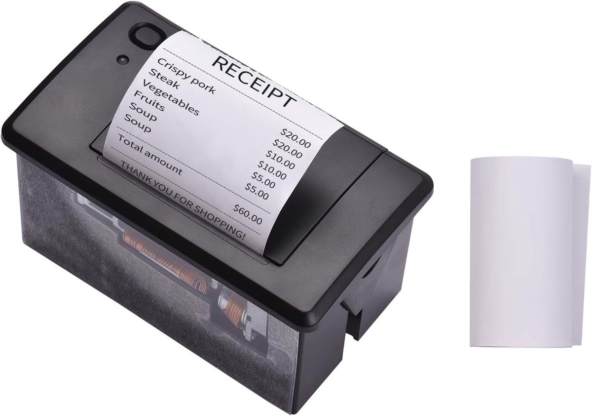 SnelShoppen - Built-in thermische bonprinter 58mm mini printmodule, stille werking met USB/RS232/TTL ondersteuning voor kassa en zelfbedieningstermina
