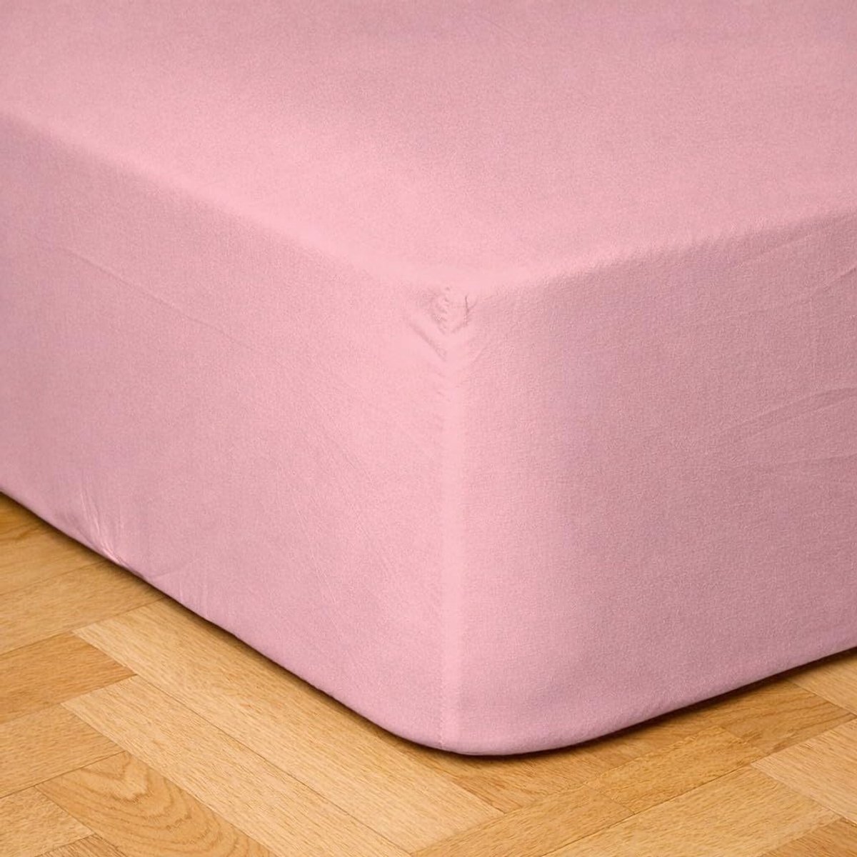 SnelShoppen - Fitted Sheet 160x200 cm met 30 cm Hoofdeinde, 100% Katoen, 57 Draad/cm², Poederroze, Ademend en Ondersteunt Comfortabel Slapen