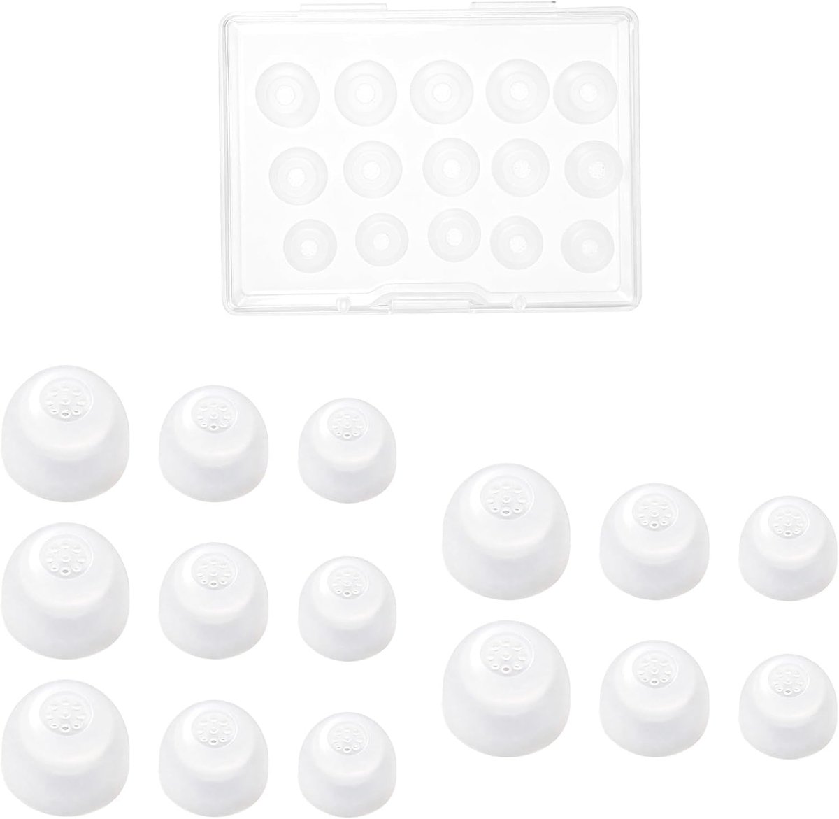 SnelShoppen - 15 Siliconen Oordopjes Dome Tips voor Hoofdtelefoon | Zachte Siliconen Maten S/M/L | Opbergdoosje | Duurzaam en Comfortabel Gebruik