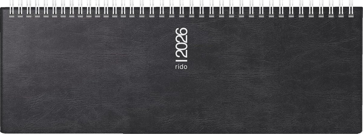 SnelShoppen - Dwarstijdboek Agenda 2026 | 305x105 mm | Kunststof | Zwart | Weekplanner | 128 Pagina's | Handige Organisatie